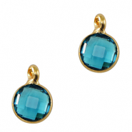 Pendentifs en verre Crystal Glass 7mm Bleu-doré