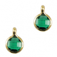 Pendentifs en verre Crystal Glass 7mm Vert-doré