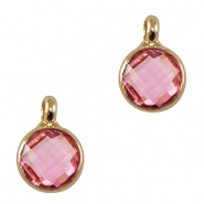 Pendentifs en verre Crystal Glass 7mm Rose-doré