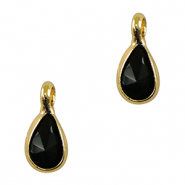 Pendentifs en verre Crystal Glass goutte Noir-doré