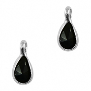 Pendentifs en verre Crystal Glass goutte Noir-argenté