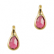 Pendentifs en verre Crystal Glass goutte Rose-doré