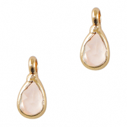 Pendentifs en verre Crystal Glass goutte Rose clair-doré