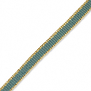 Ruban Bleu sarcelle-doré