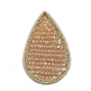 Pendentifs au crochet avec perles &agrave; facettes goutte Rose cr&egrave;me