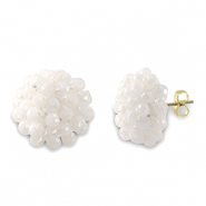 Boucles d’oreilles facettées avec anneau Blanc