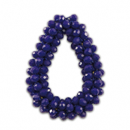 Pendentifs facettées goutte Bleu foncé