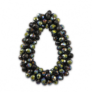 Pendentifs facettées goutte Bleu nuit foncé AB