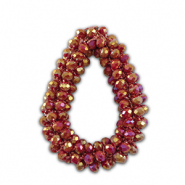 Pendentifs facettées goutte Rouge sienna