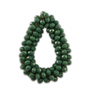 Pendentifs facettées goutte Vert foncé