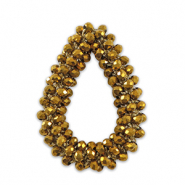 Pendentifs facettées goutte Doré