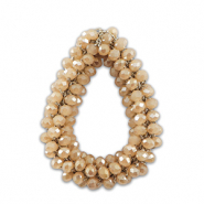 Pendentifs facettées goutte Beige