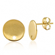 Apprêts en acier Inox boucles d'oreilles / puces d’oreilles avec anneau 10mm Doré