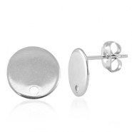 Apprêts en acier Inox boucles d'oreilles / puces d’oreilles avec anneau 10mm Argenté