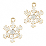 Breloques en métal Basic Quality flocon de neige Doré-blanc