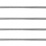 Apprêts en acier Inox chaîne maille jaseron serpentine 1.6mm Argenté