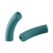 Perles tubes acryliques mat Vert vague océane