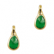 Pendentifs en verre Crystal Glass goutte Vert-doré