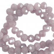 Perles à facettes 6x4mm disque Heishi Lavande brouillard-pearl shine coating