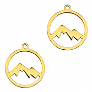 Breloques en acier Inox montagne Doré