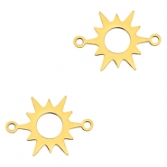 Breloques en acier Inox connecteur soleil Dor&eacute;