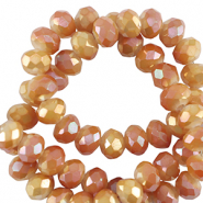 Perles à facettes 8x6mm disque Heishi Orange brillant-pearl shine coating