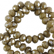 Perles à facettes 6x4mm disque Heishi Vert oxyde de chrome-pearl shine coating