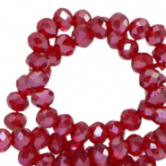 Perles à facettes 6x4mm disque Heishi Rouge raisin-amber coating