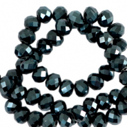 Perles à facettes 4x3mm disque Heishi Vert forêt-pearl shine coating