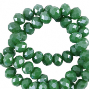 Perles à facettes 4x3mm disque Heishi Vert Nil-pearl shine coating