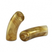 Perles tubes acryliques brillante Marron doré