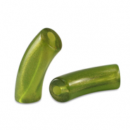 Perles tubes acryliques brillante Vert olive doré