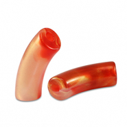 Perles tubes acryliques brillante Orange rouge doré