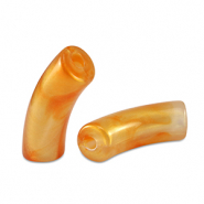 Perles tubes acryliques brillante Orange doré