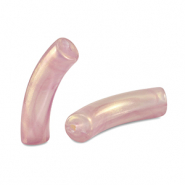 Perles tubes acryliques brillante Rose vintage doré