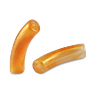 Perles tubes acryliques brillante Orange doré