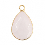 Pierres naturelles pendentifs goutte Blanc glace-doré
