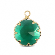 Pendentifs en verre Crystal Glass 13mm Vert classique-doré