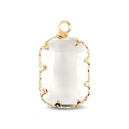 Pendentifs en verre Crystal Glass rectangle Cristal-doré