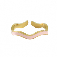 Bagues en acier Inox Doré-rose clair