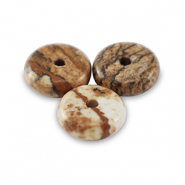 Pierres naturelles Jaspe Dalmatien rondelles 6mm Marron du désert