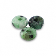 Pierres naturelles Serpentine rondelles 4mm Vert trèfle