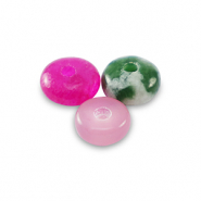 Pierres naturelles mélangées rondelles 4mm Multicolore rose vert