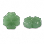 Perles en verre trèfle Vert de vigne