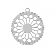 Breloques en acier Inox bohèmes 20mm Argenté