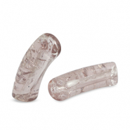 Perles tubes acryliques craquelé Gris-beige