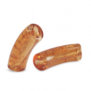 Perles tubes acryliques craquelé Marron cuivre