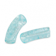 Perles tubes acryliques craquelé Bleu turquoise
