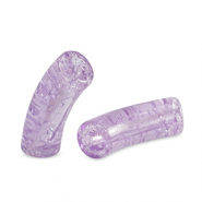 Perles tubes acryliques craquelé Violet lavande