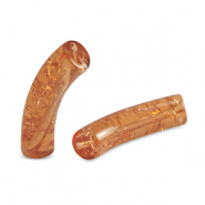 Perles tubes acryliques craquelé Marron cuivre